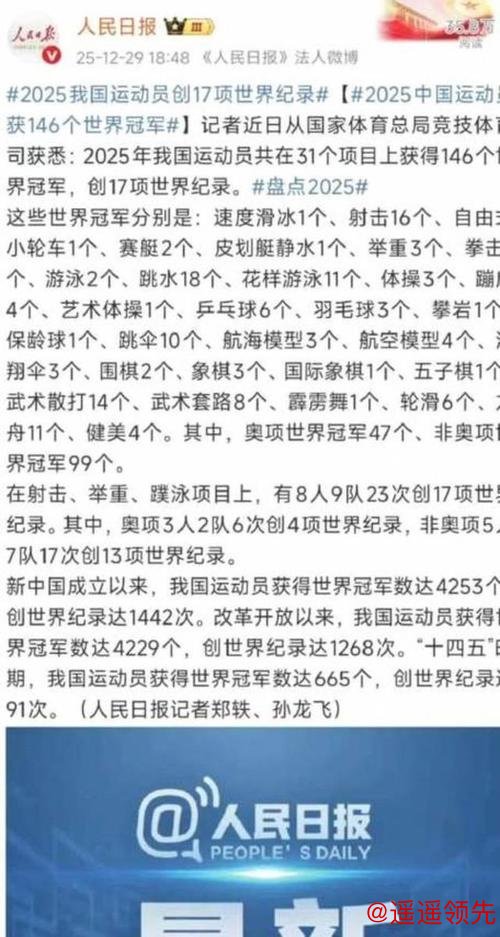 乐鱼体育下载 2025年中国体育健儿获得146个世界冠军