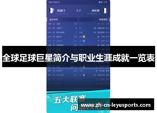 全球足球巨星简介与职业生涯成就一览表